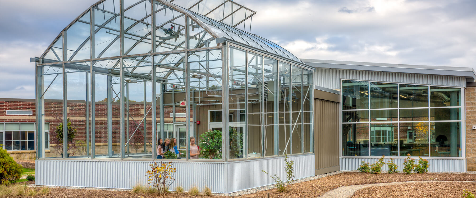 Ada Christian Integrated Outdoor Education greenhouse exterior