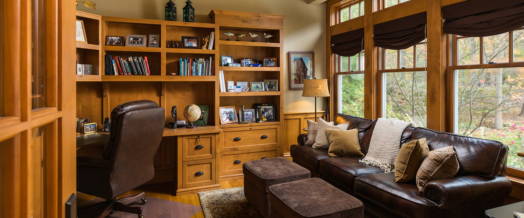 office at shingle style cottage
