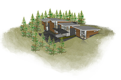 contemporary MI home rendering